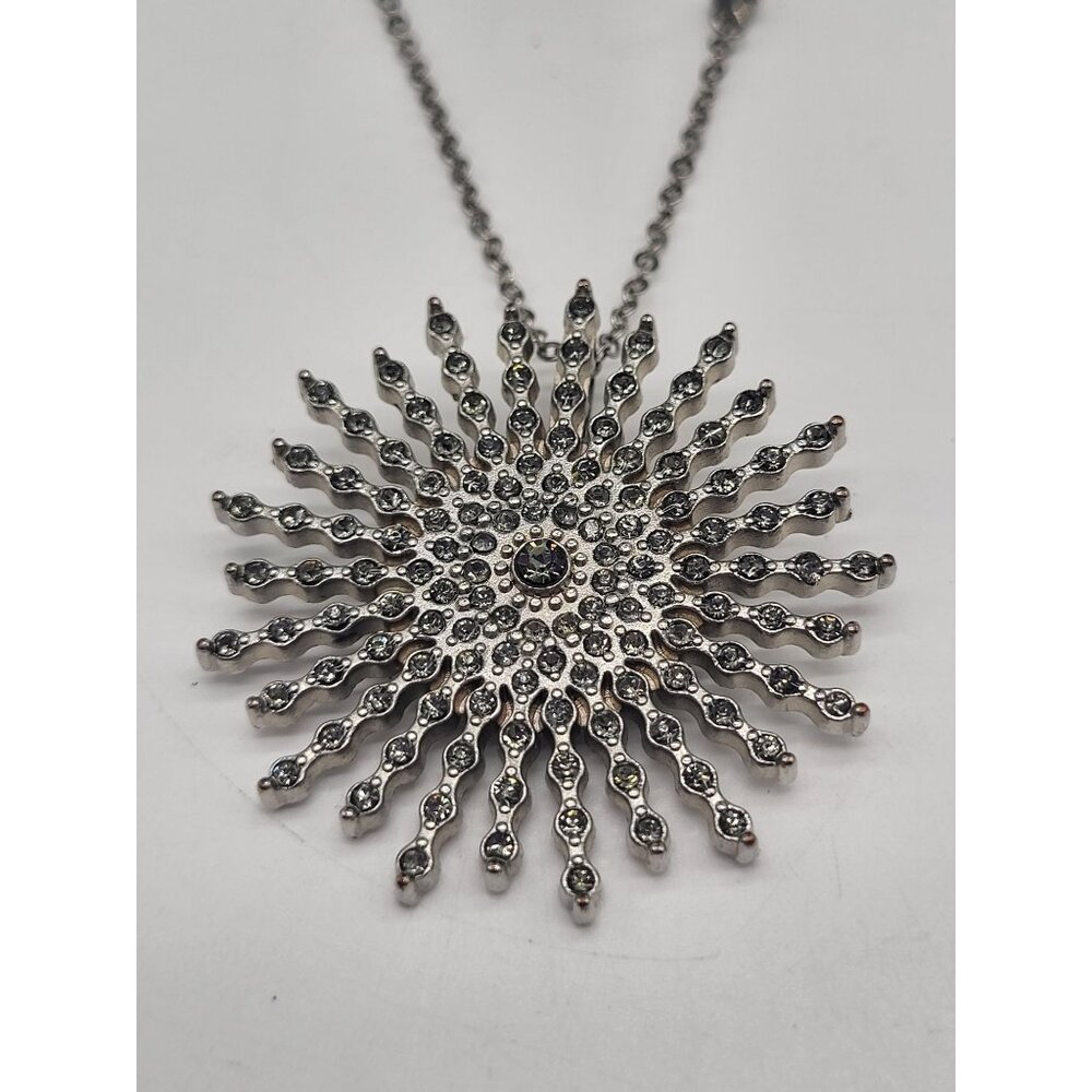 American Eagle Outfitters AEO Silver Tone Starburst Sun Boho Pendant Necklace
